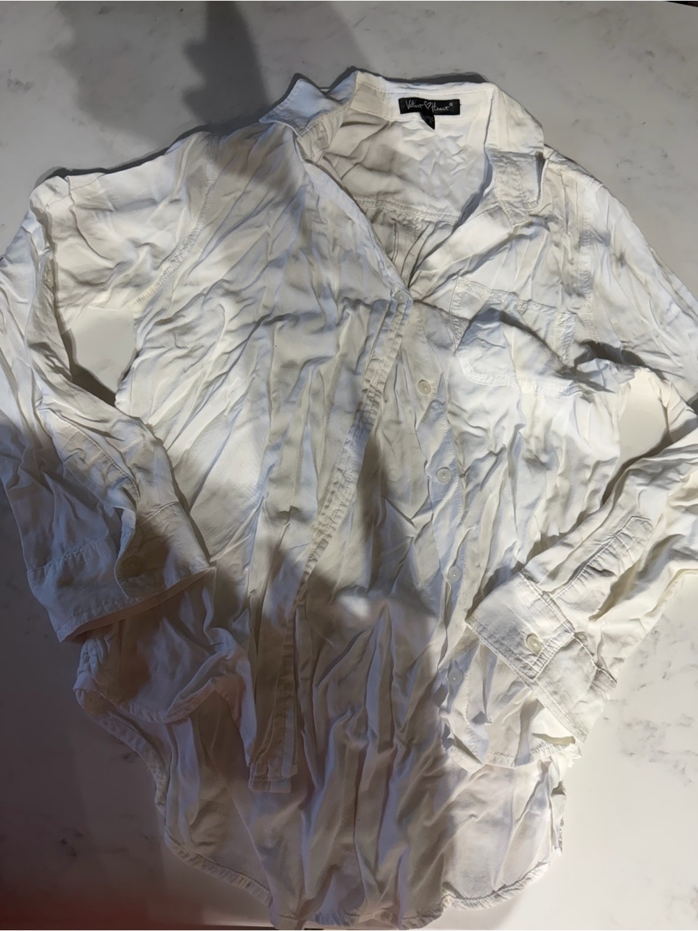 Velvet Heart White Button-Front Collared Shirt